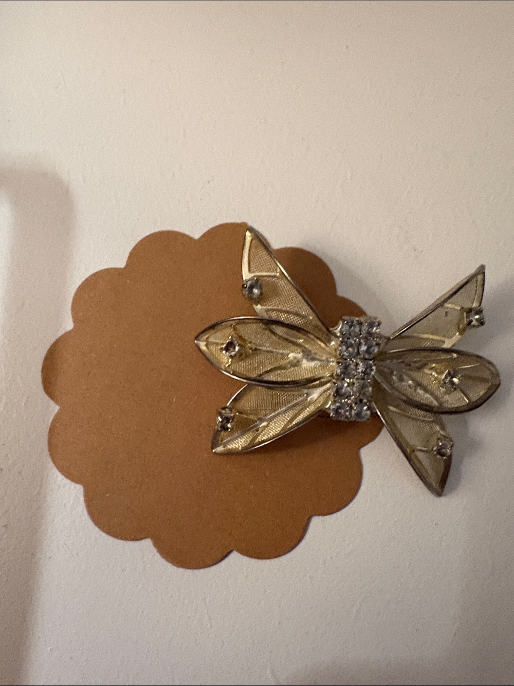 Vintage Gold Tone With Rhinestones